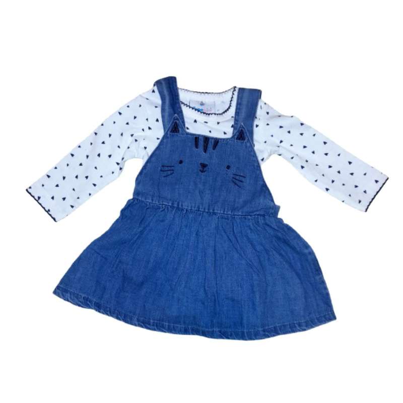 ست بادی و سارافون نوزادی دخترانه توپومینی مدل گربه قلبی جین