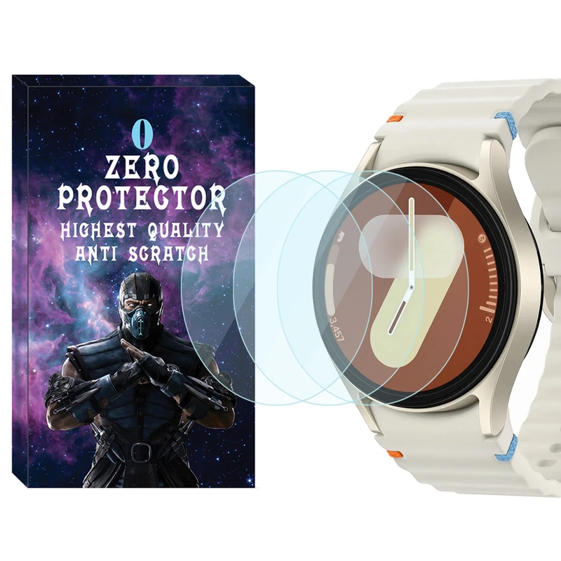 محافظ صفحه نمایش شیشه‌ای زیرو مدل Glass-ZR مناسب برای ساعت هوشمند سامسونگ Galaxy Watch 7 44mm بسته سه عددی