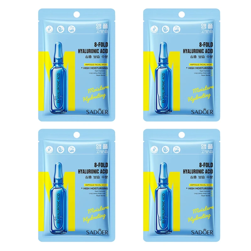 ماسک صورت سادور مدل هیالورونیک اسید مناسب برای انواع پوست وزن 25 گرم بسته 4 عددی