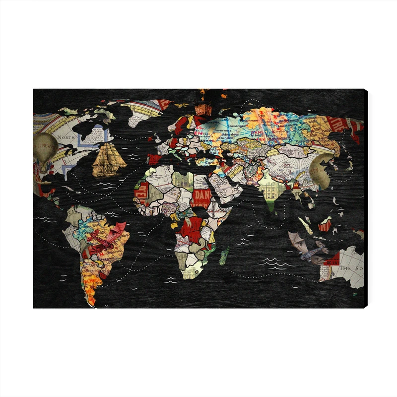 تابلو شاسی عرش مدل فانتزی نقشه جهان کد As1707