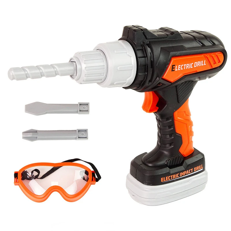 اسباب بازی ناب سل مدل ابزار مهندسی دریل باتری خور به همراه عینک ایمنی Cordless drill engineering tool with safety glasses