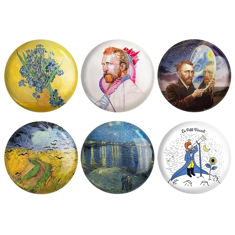 مگنت خندالو طرح ونسان ونگوگ Vincent vanGogh کد 1623A مجموعه 6 عددی