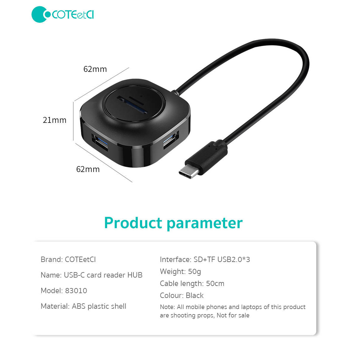 هاب 5 پورت USB-C کوتتسی مدل 83010