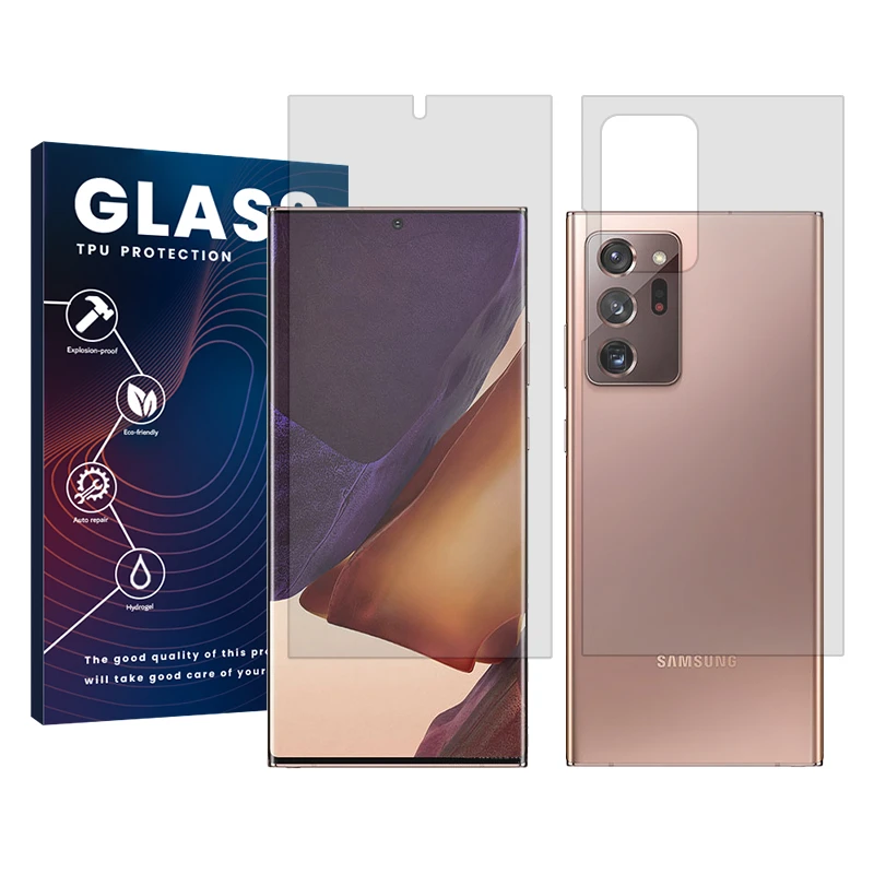 محافظ صفحه نمایش شفاف گلس مدل Resistant مناسب برای گوشی موبایل سامسونگ Galaxy Note20 Ultra به همراه محافظ پشت گوشی