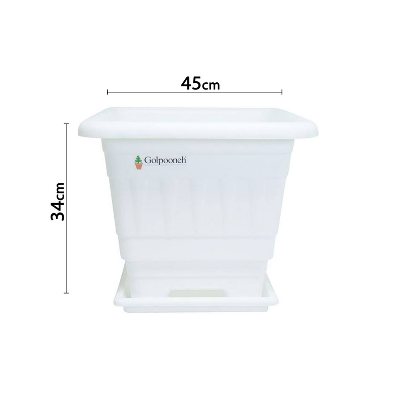 گلدان گلپونه مدل پلاستیکی مربع کد 117
