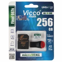 کارت حافظه microSDXC ویکومن مدل Final 667X کلاس 10 استاندارد UHS-I U3 سرعت 90MBps ظرفیت 256 گیگابایت به همراه کارت خوان و خشاب 