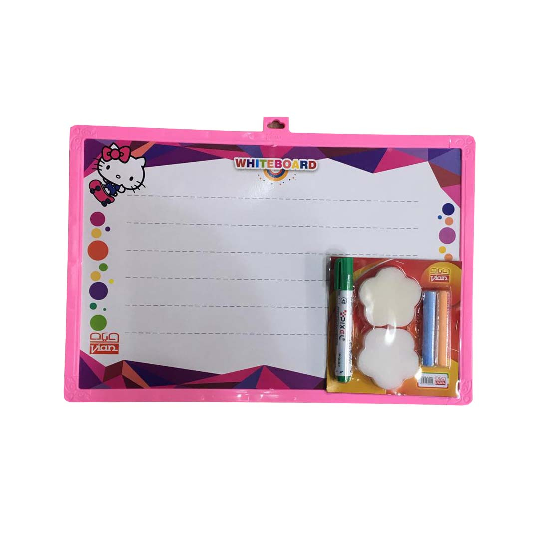 تخته دو رو ویان مدل Ma1 سایز 40x30 سانتی متر به همراه وایت برد و گچ و تخته پاکن