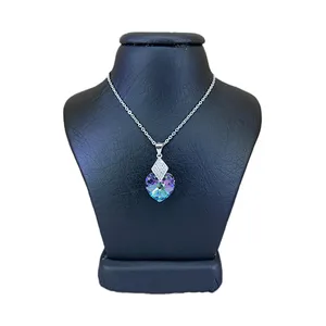 گردنبند نقره زنانه سواروسکی مدل قلب جواهری کد 300025