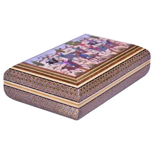  جعبه جواهرات خاتم کاری مدل شکار کدta2214