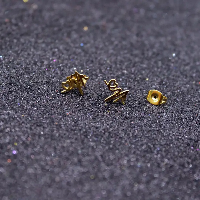 گوشواره زنانه طرح قلب و ضربان کد RKH_1517 مجموعه 2 عددی