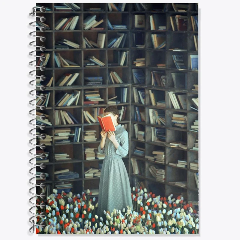 دفتر زبان 50 برگ خندالو مدل دو خط طرح کتاب کد 25867