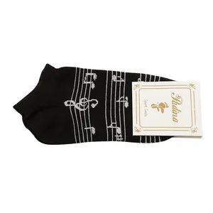 جوراب پادینا مدل نت موسیقی رنگ مشکی