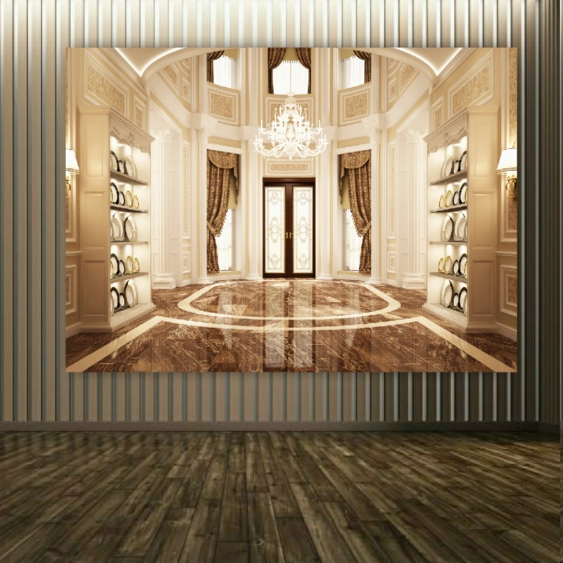 پوستر پارچه ای طرح دکوراتیو کلاسیک مدل نمای داخلی خانه کد PP2686