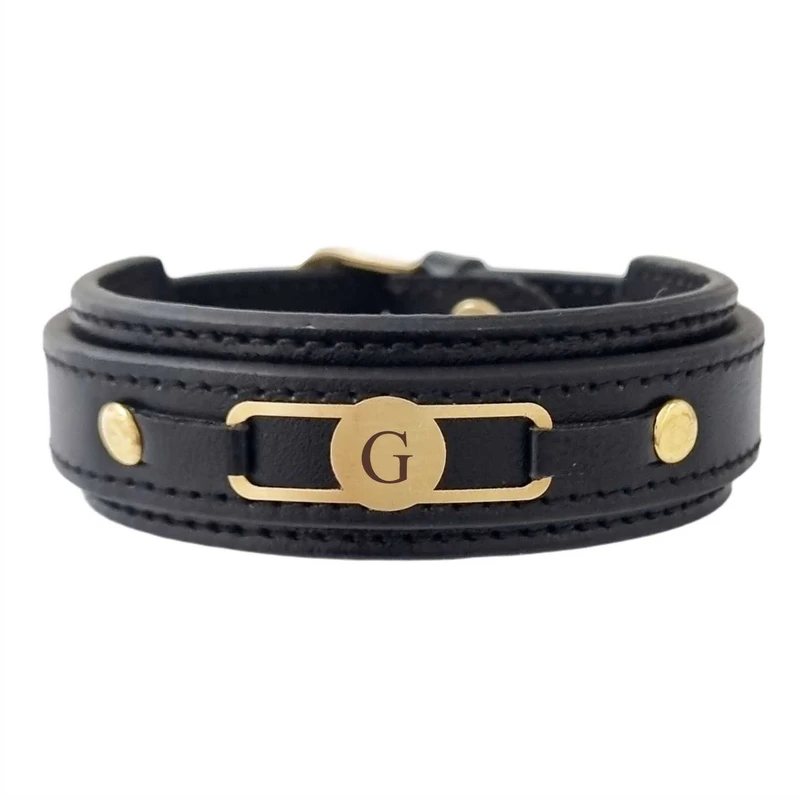 دستبند طلا 18 عیار مردانه لیردا مدل حرف G 6688