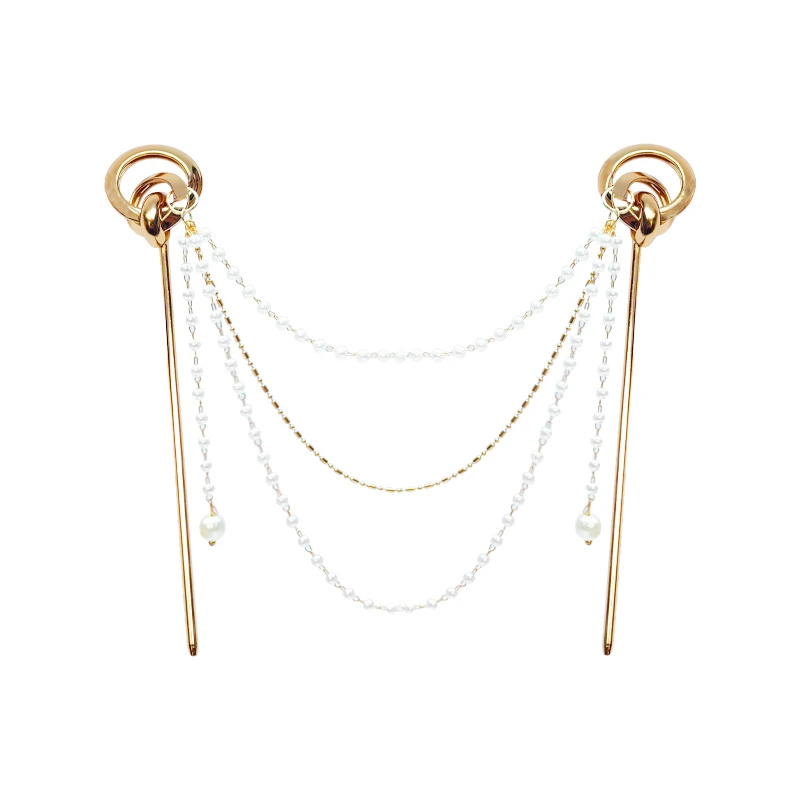 گیره مو زنانه مدل کانزاشی ژاپنی دوبل مروارید دار کد 4086