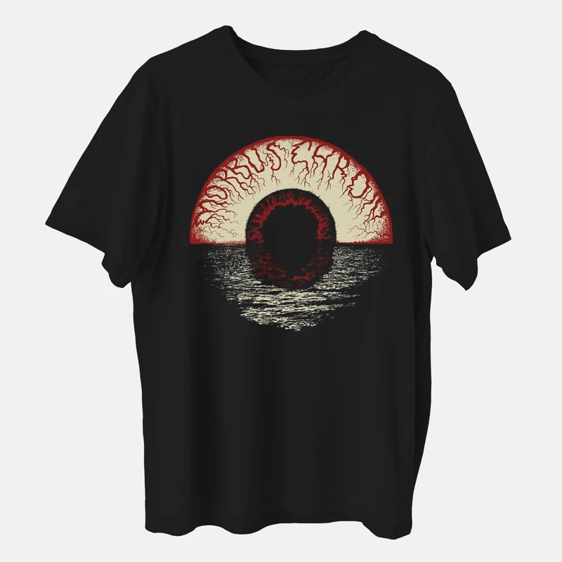 تی‌شرت آستین کوتاه مردانه باهرپوش شرق مدل چشم دارک استایل رپی هیپ هاپ z213