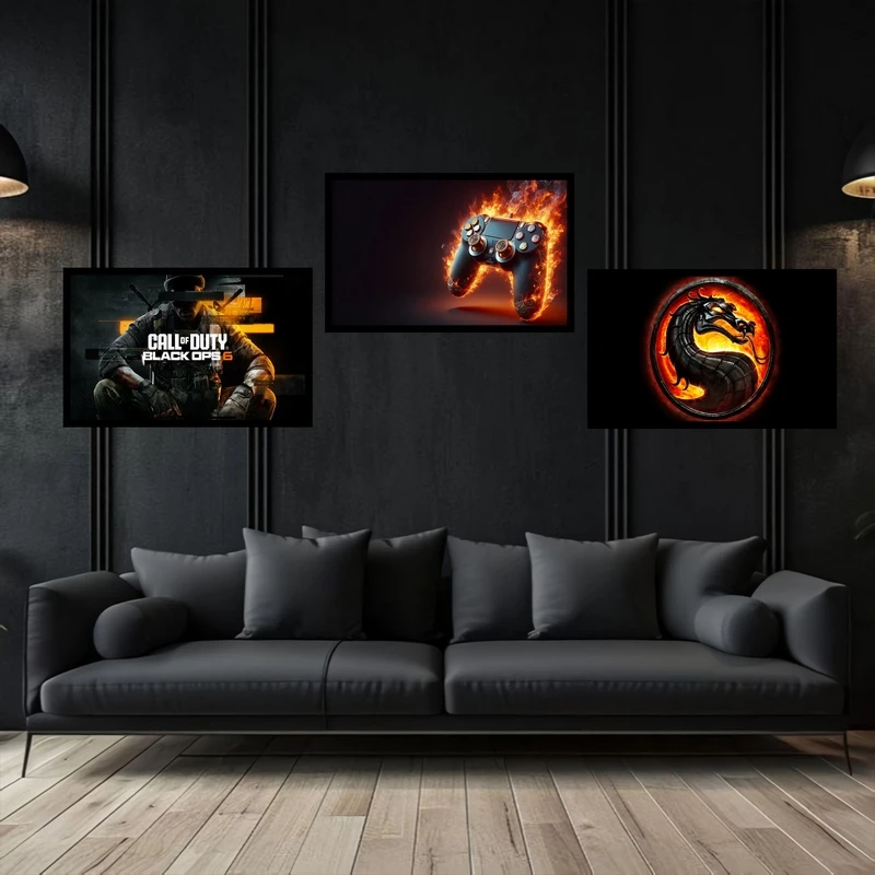 تابلو بکلیت طرح گیمینگ و گیم نت بازی کالاف مورتال کمبت  مدل B-bu3768 مجموعه 3 عددی