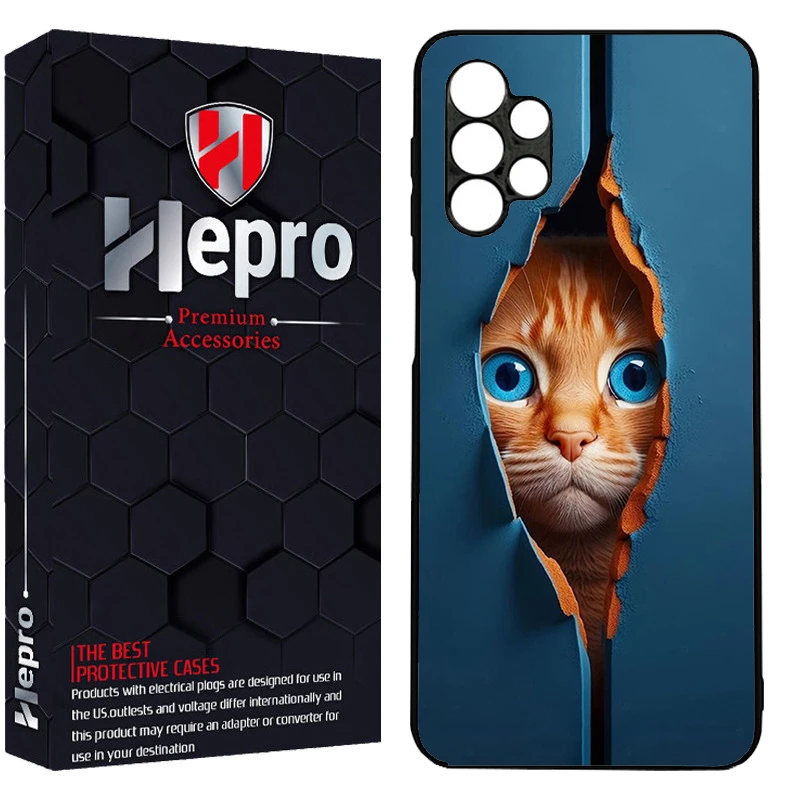 کاور هپرو طرح گربه کد Dimo-355 مناسب برای گوشی موبایل سامسونگ Galaxy A17