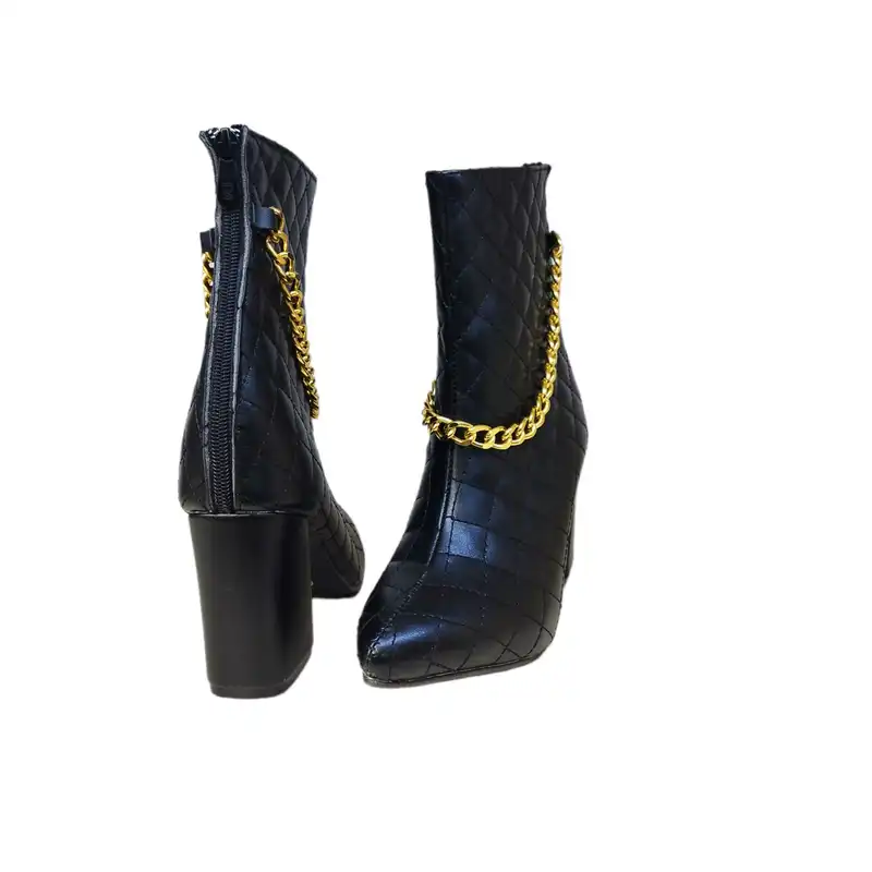 نیم بوت زنانه مدل زنجیر025 بیاله رنگ مشکی