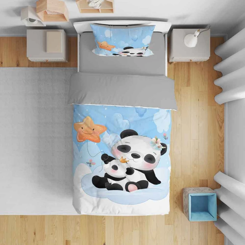 سرویس روتختی نوپه هوم مدل کارتونی کد T6016 تک نفره 5 تکه