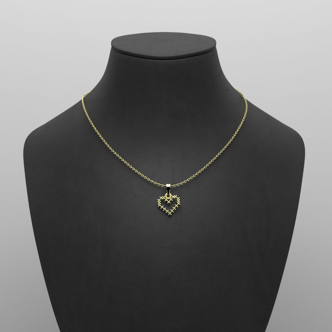 گردنبند طلا 18 عیار زنانه مدوپد مدل 33 قلب -  - 1