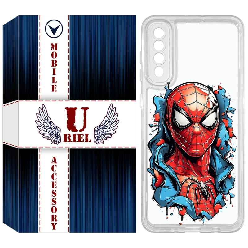 کاور یوریل مدل Clear کد 34 طرح اسپایدرمن مناسب برای گوشی موبایل سامسونگ Galaxy A50 / A50S / A30S