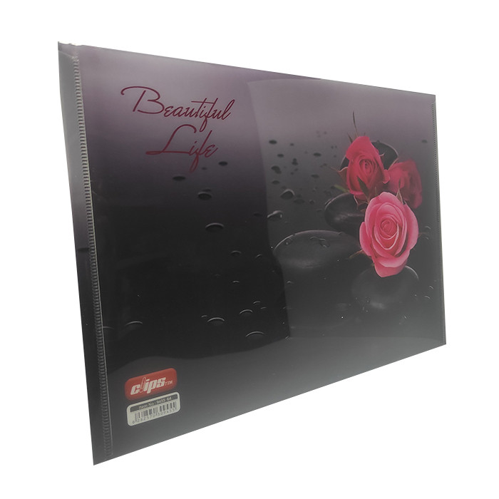 پوشه دکمه دار کلیپس طرح beautiful life2