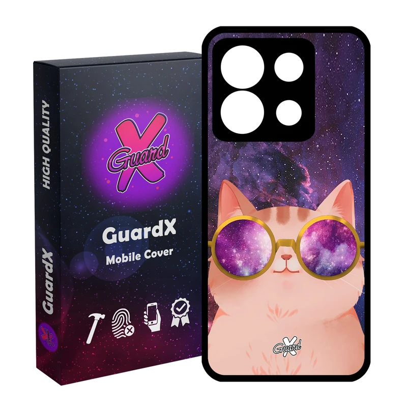 کاور گارد ایکس طرح Cat مدل Glass10078 مناسب برای گوشی موبایل شیائومی Redmi Note 13 5G
