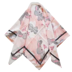 روسری دخترانه ترمه مدل خرگوش و پروانه کد san924