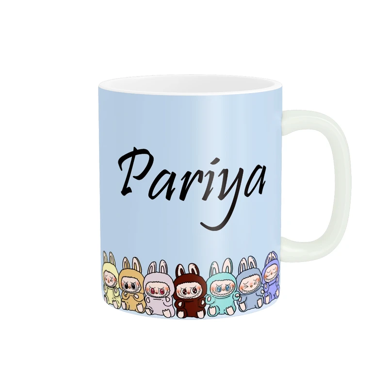 ماگ پاد آفرین مدل فانتزی عروسکی شخصیت کارتونی لبوبو ترند اسم نوشته پریا کد 684