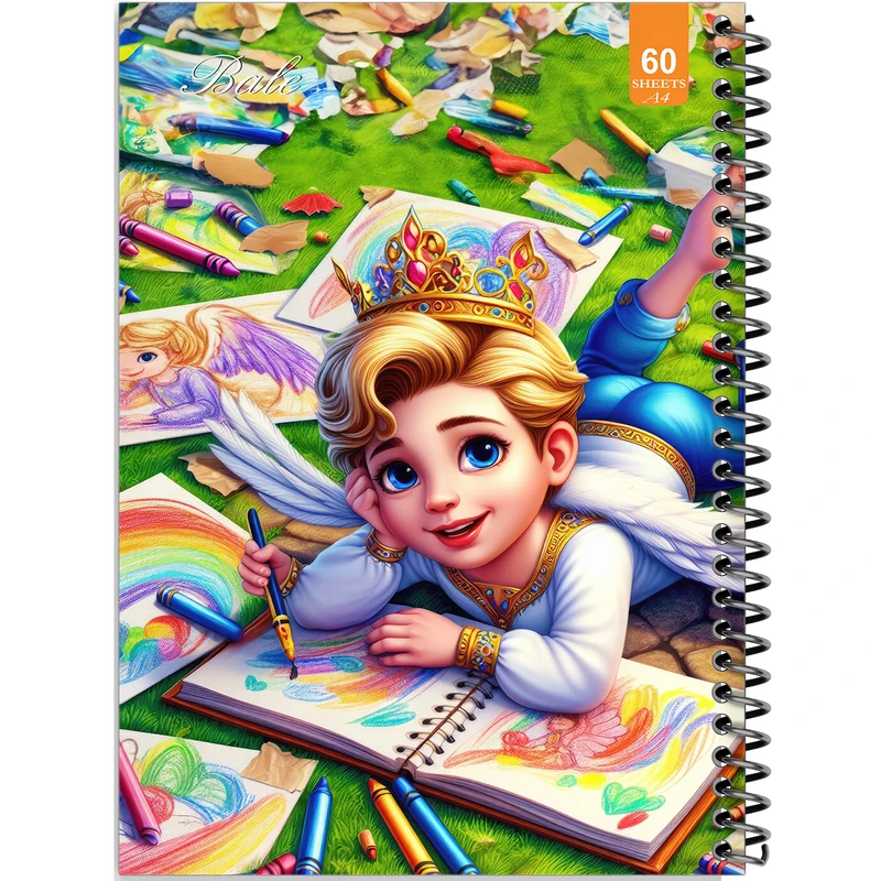 دفتر نقاشی 60 برگ انتشارات بله طرح فانتزی پسر نقاش کد A4-O93