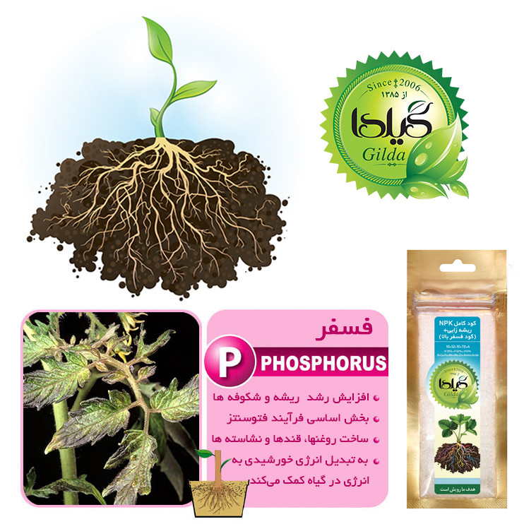 کود کامل NPK ریشه زایی+ گیلدا مدل فسفر بالا وزن 25 گرم