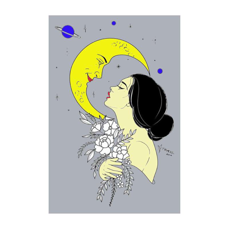 کارت پستال ماهتاب طرح ماه زن کد 2943