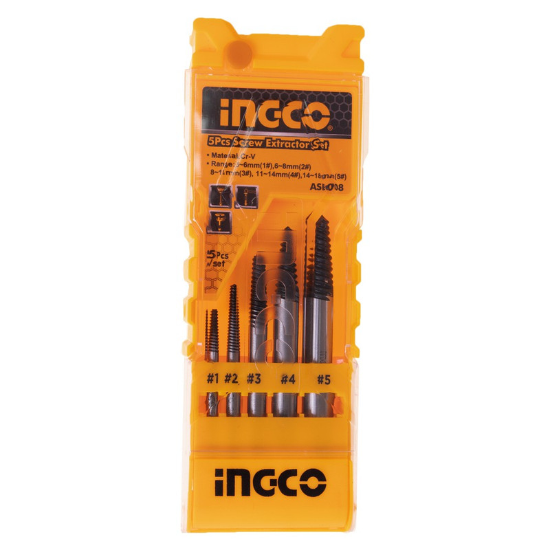 مجموعه 5 عددی قلاویز چپ گرد اینکو مدل ASE008 مجموعه 5 عددی قلاویز چپ گرد اینکو مدل ASE008