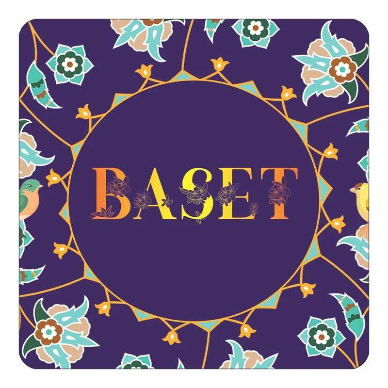 مگنت کاکتی طرح اسم باسط baset مدل گل و بلبل کد mg12289