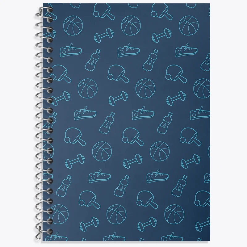 دفتر زبان 50 برگ خندالو مدل سه خط طرح پترن ورزشی کد N135