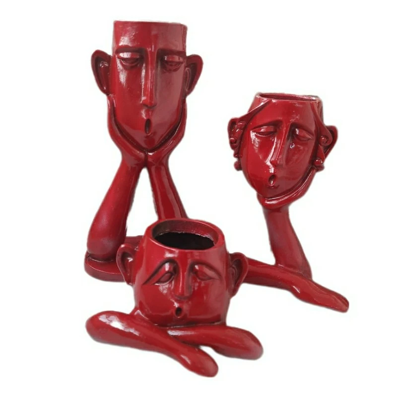 گلدان دکوری مدل متفکر کد 81 مجموعه‌ 3 عددی