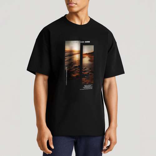 تی شرت اورسایز مردانه نوزده نودیک مدل TS1978 B