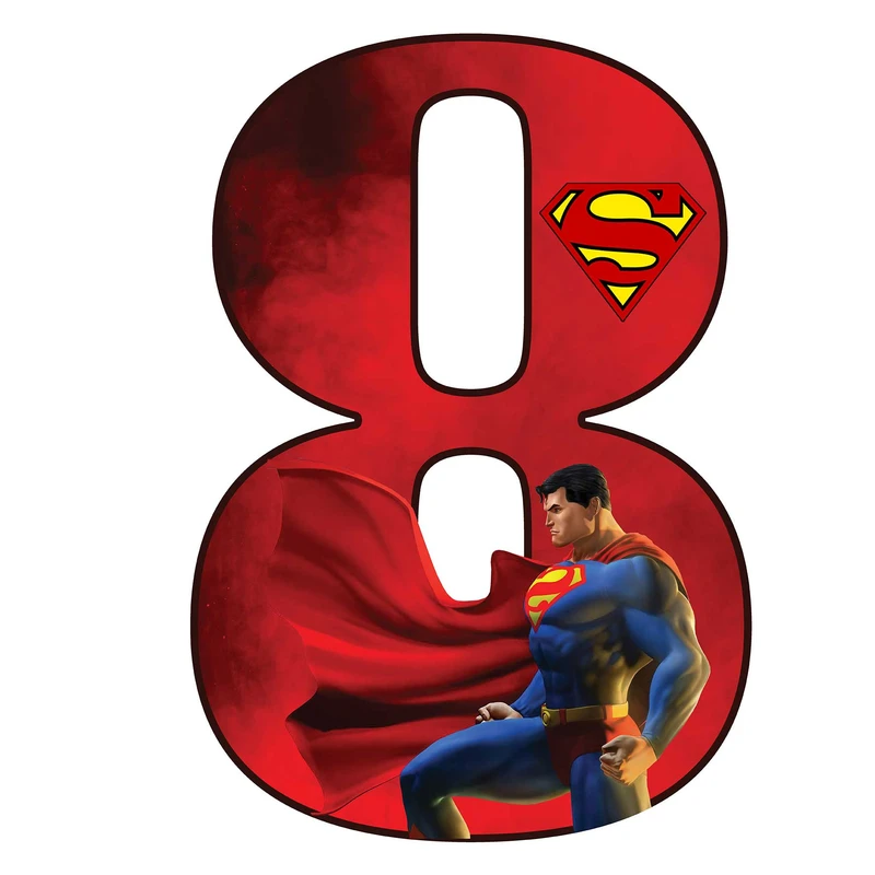   استند رومیزی تولد مدل عدد 8 طرح سوپرمن کد 1231