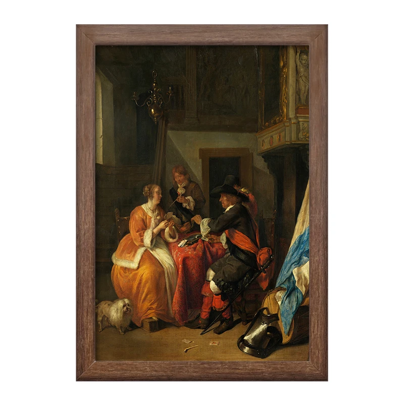 تابلو خندالو طرح نقاشی بازی با ورق اثر گابریل متسو کد F12278