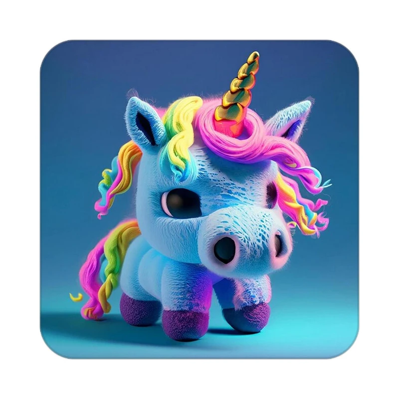 زیر لیوانی کاکتی طرح اسب تک شاخ و یونیکورن مدل mp28992