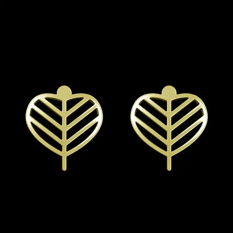 گوشواره طلا 18 عیار زنانه مدوپد مدل برگ کد GA1-15926