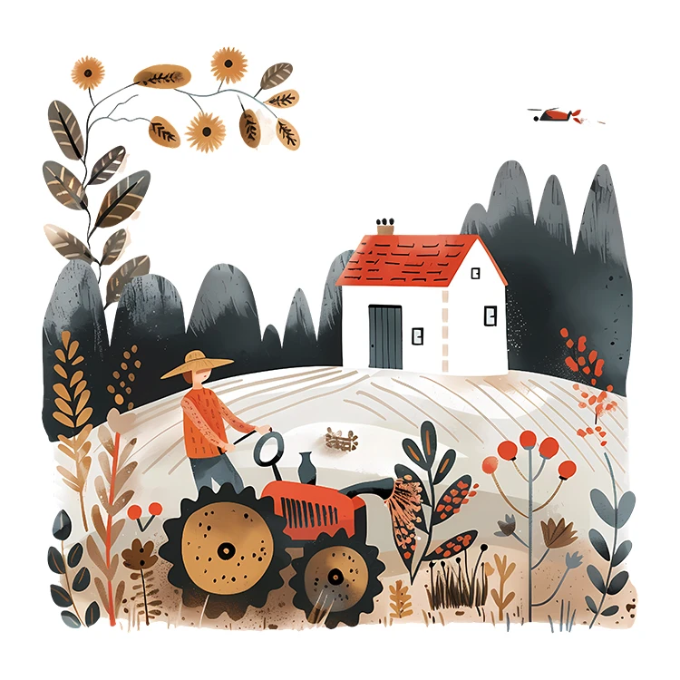 استیکر پارچه و لباس پاد آفرین مدل خانه روستایی کد S2665