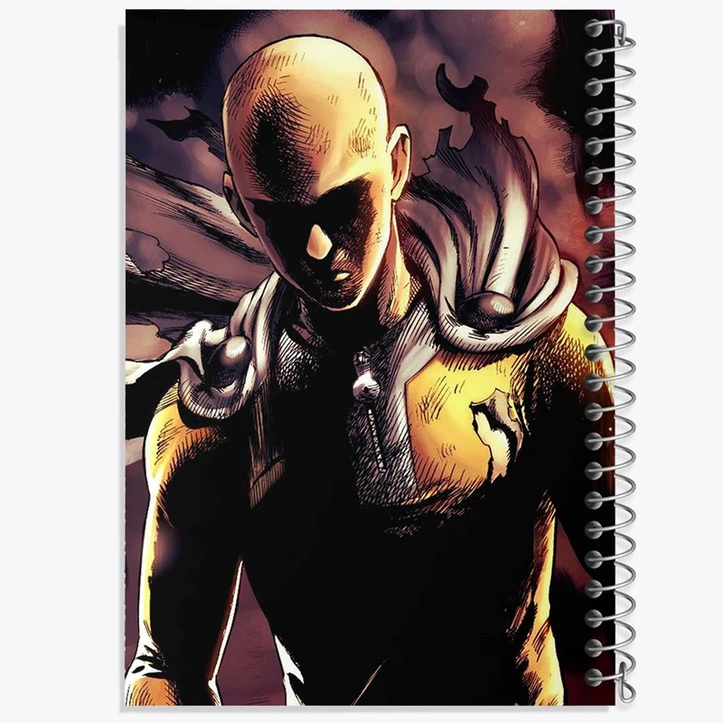 دفتر شطرنجی 50 برگ خندالو طرح سایتاما انیمه مرد تک مشتی One Punch Man کد 11378