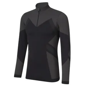 تی‌شرت ورزشی آستین بلند مردانه نیوسنشیال مدل نیم زیپ 