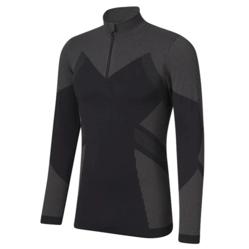 تی‌شرت ورزشی آستین بلند مردانه نیوسنشیال مدل نیم زیپ 