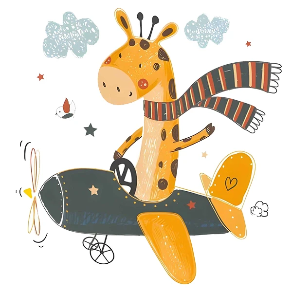 استیکر پارچه و لباس پاد آفرین طرح زرافه کارتونی کد 3597