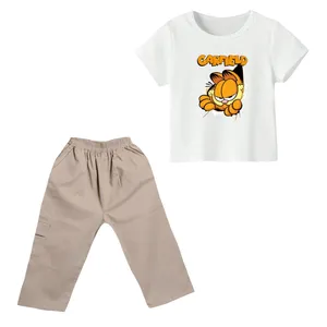 ست تی شرت و شلوارک پسرانه مدل گارفیلد کد ۲ رنگ سفید