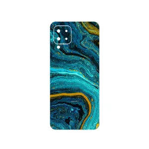 MAHOOT Turquoise marblewith golden streaks Cover Sticker for Samsung Galaxy M22