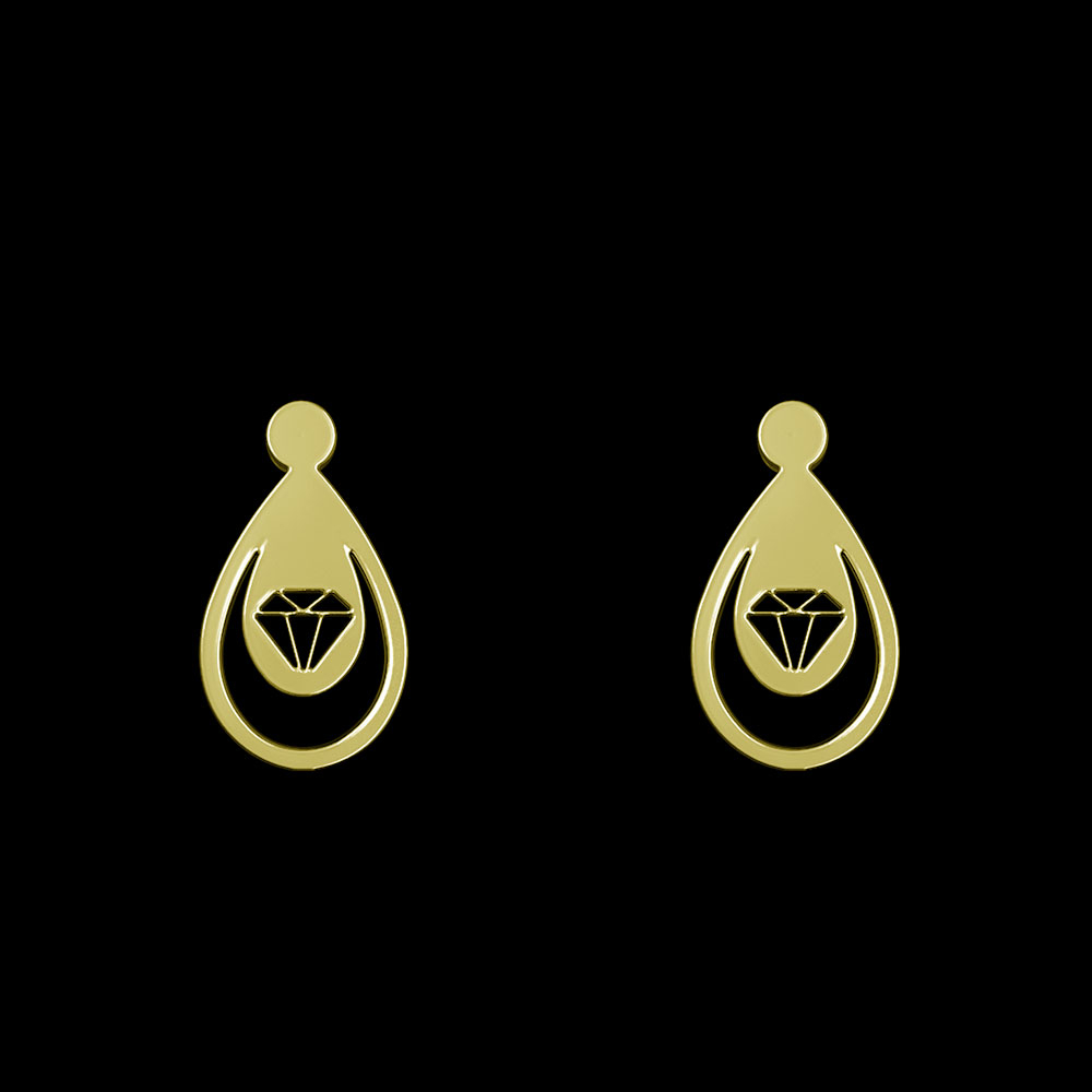 گوشواره طلا 18 عیار زنانه مدوپد مدل الماس کد GA1-10536